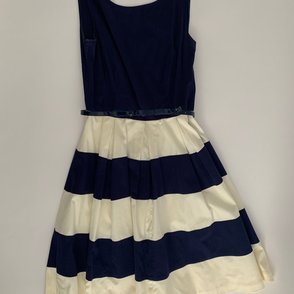 Kate Spade New York Striped Blue and Cream Dress